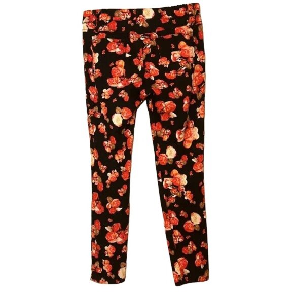 Gibson Latimer Floral Rose Print Slim Fit Pants - Picture 3 of 6